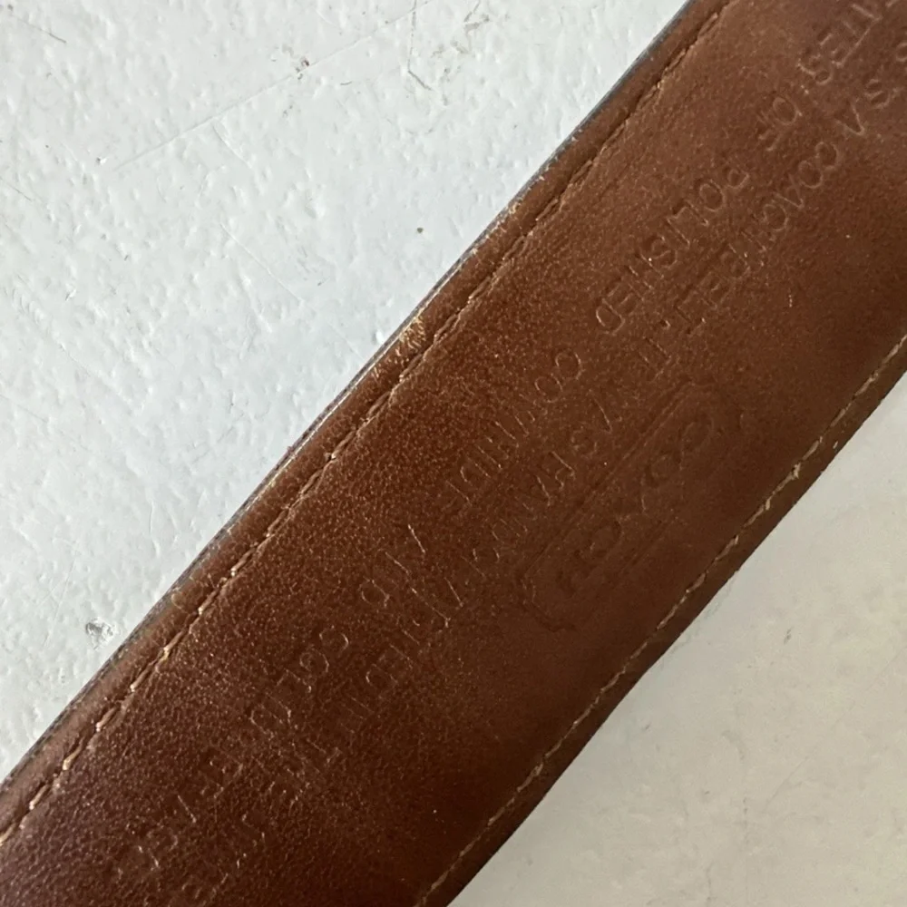Coach 3931 Leather Belt Size 36 Cowhide Solid Brass